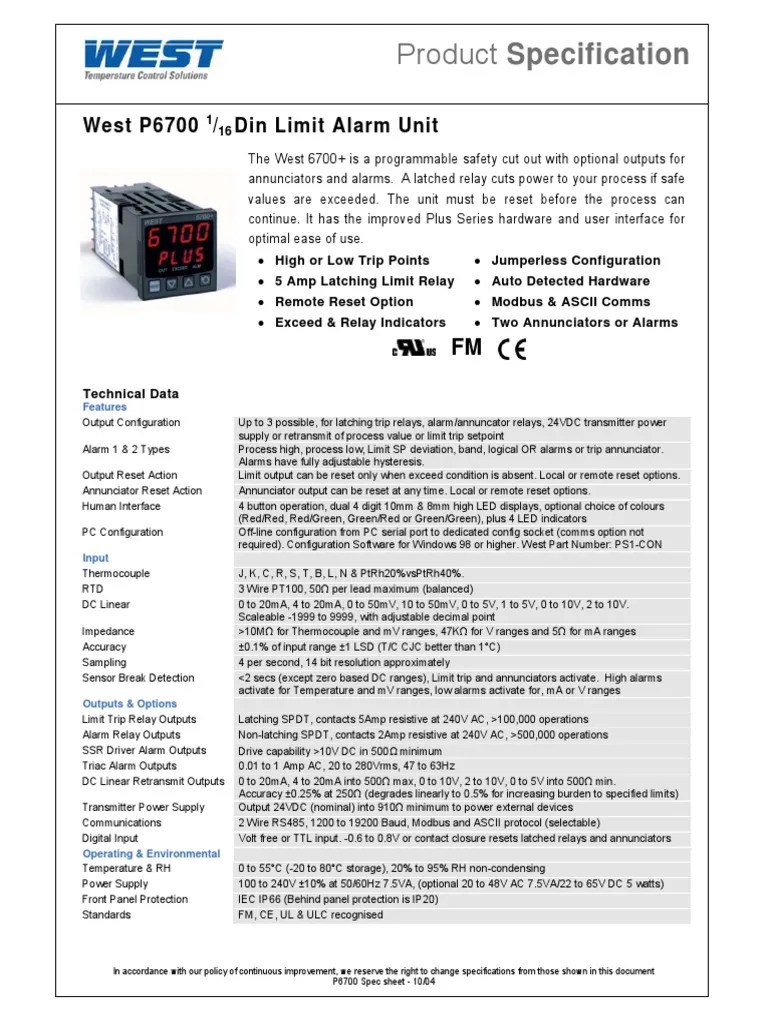 6700 - Datasheet | PDF | Relay | Power Supply