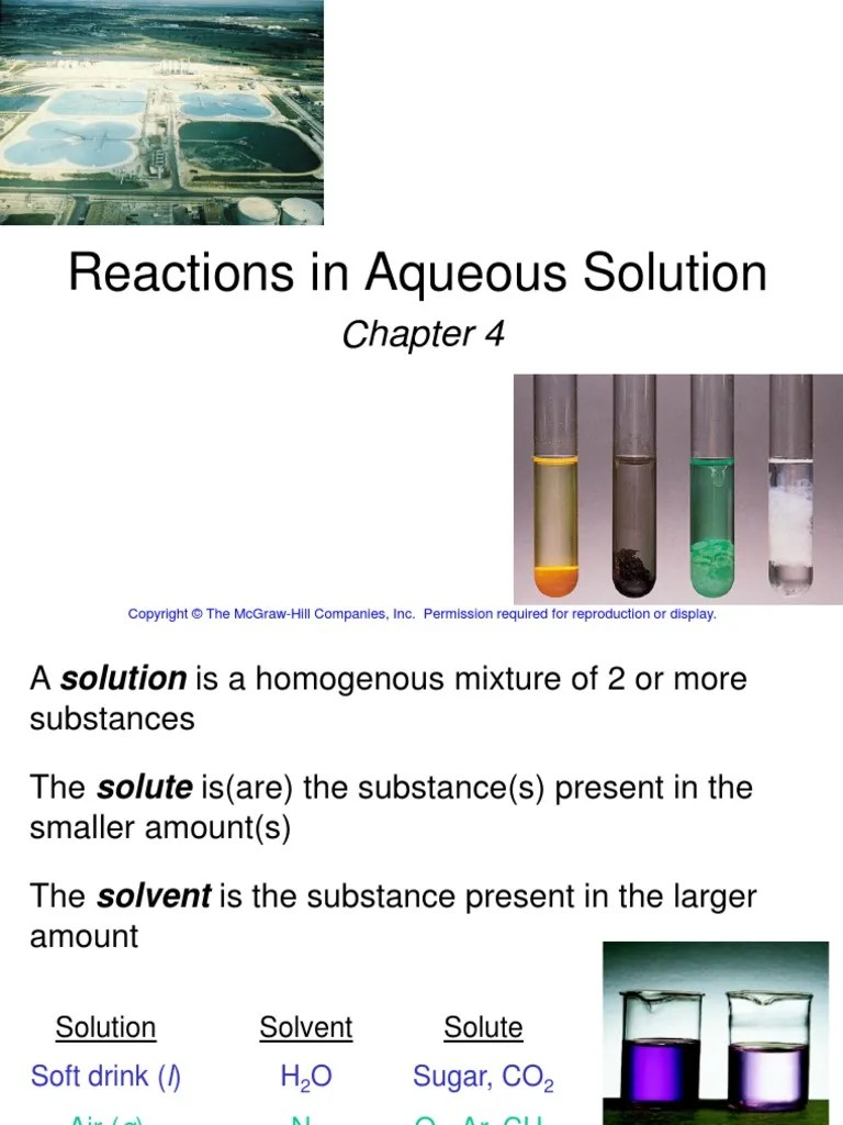 4 CHANG Reactions in Aqueous Solution PDF Acid Electrolyte