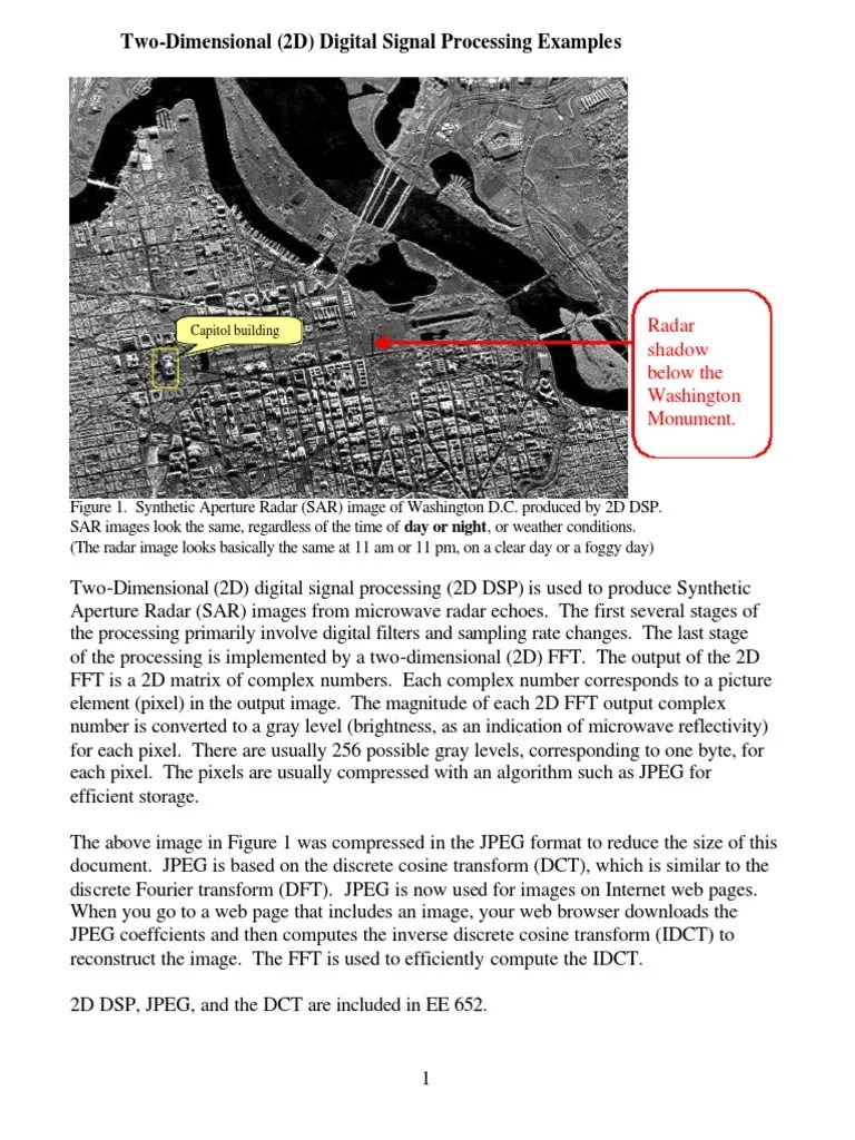 TwoDimensional (2D) Digital Signal Processing Examples Radar Shadow