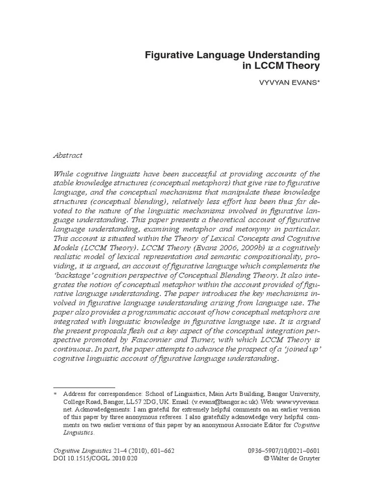Figurative Language in LCCM Theory.pdf Metaphor Linguistics