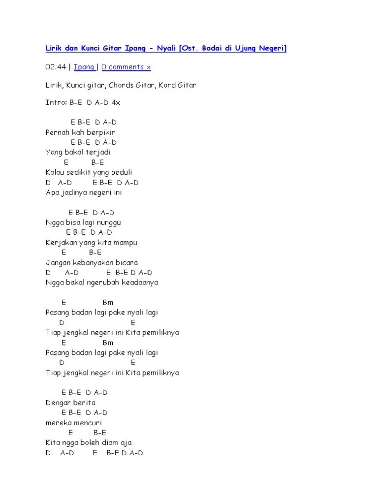 √ Chord Gitar Ody Malik Rilakan Nan Tamakan