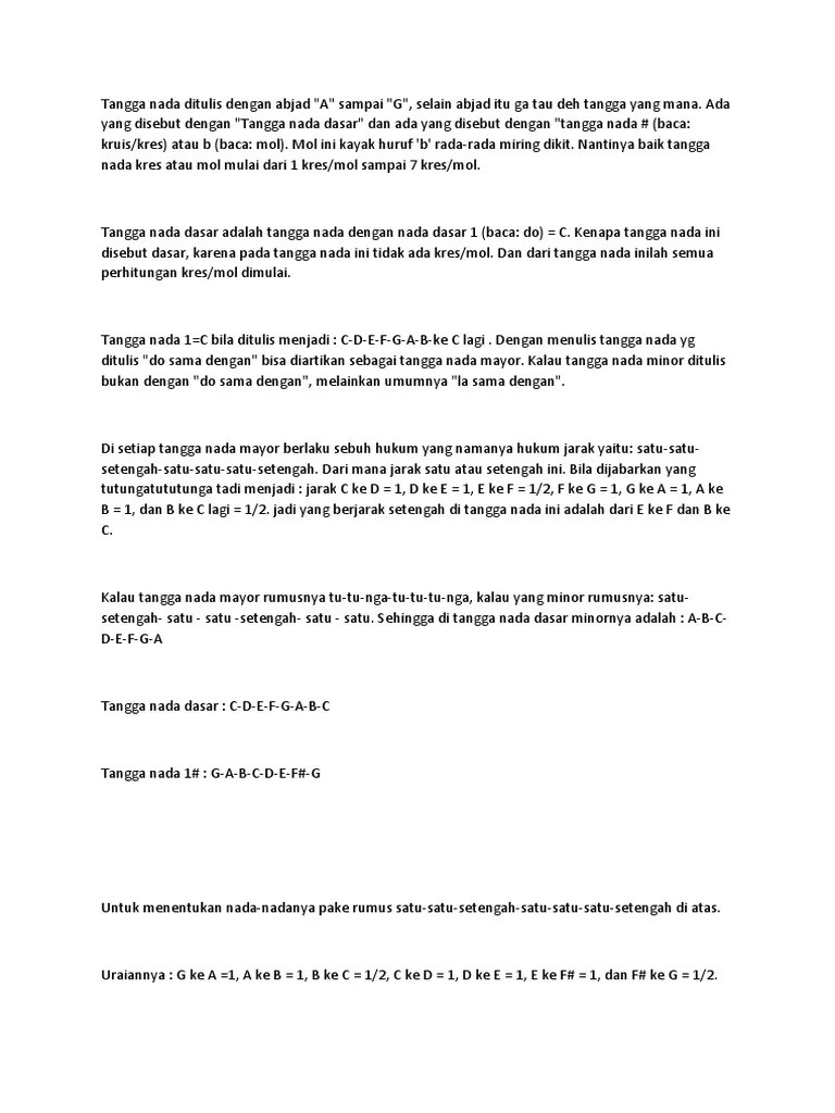 Tangga Nada Ditulis Dengan Abjad | PDF