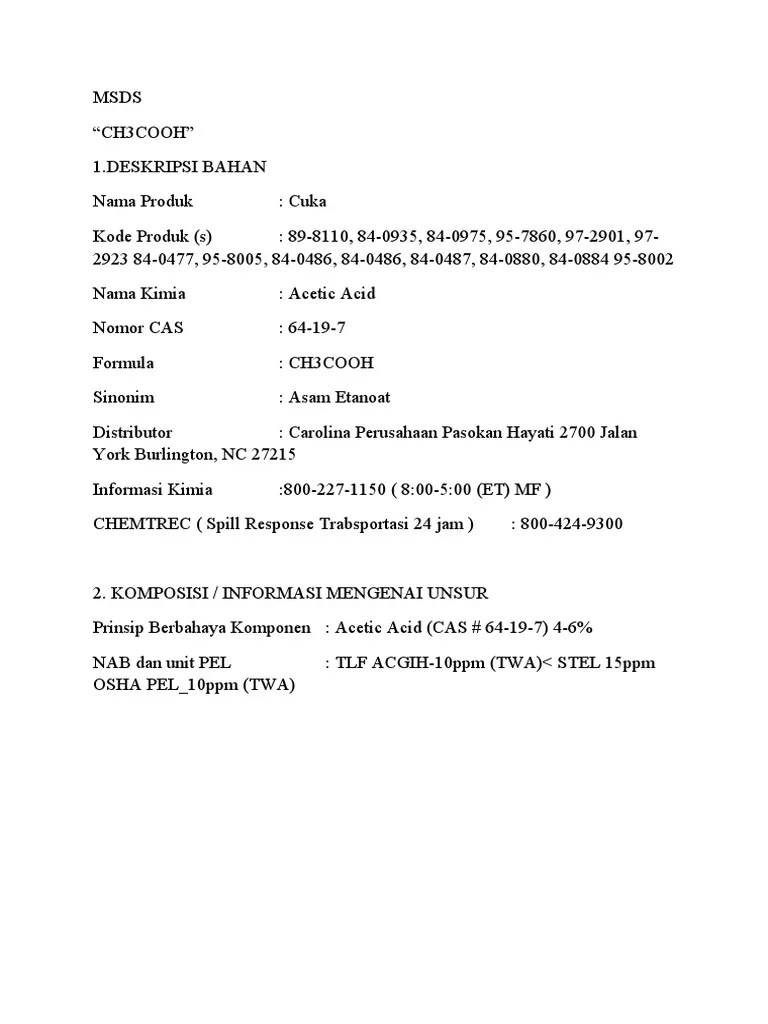 MSDS Ch3cooh
