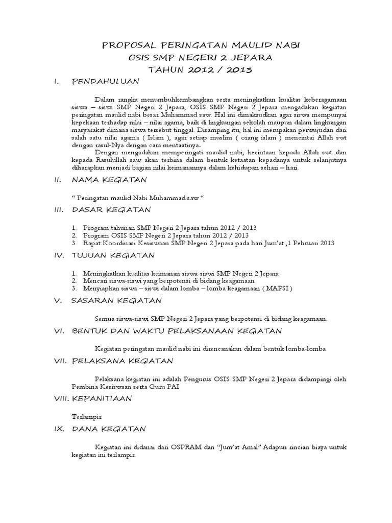 Proposal Peringatan Maulid Nabi | PDF