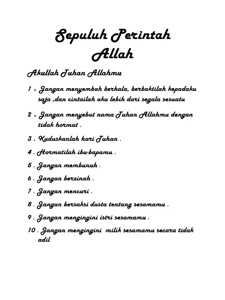 Sepuluh Perintah Allah | PDF