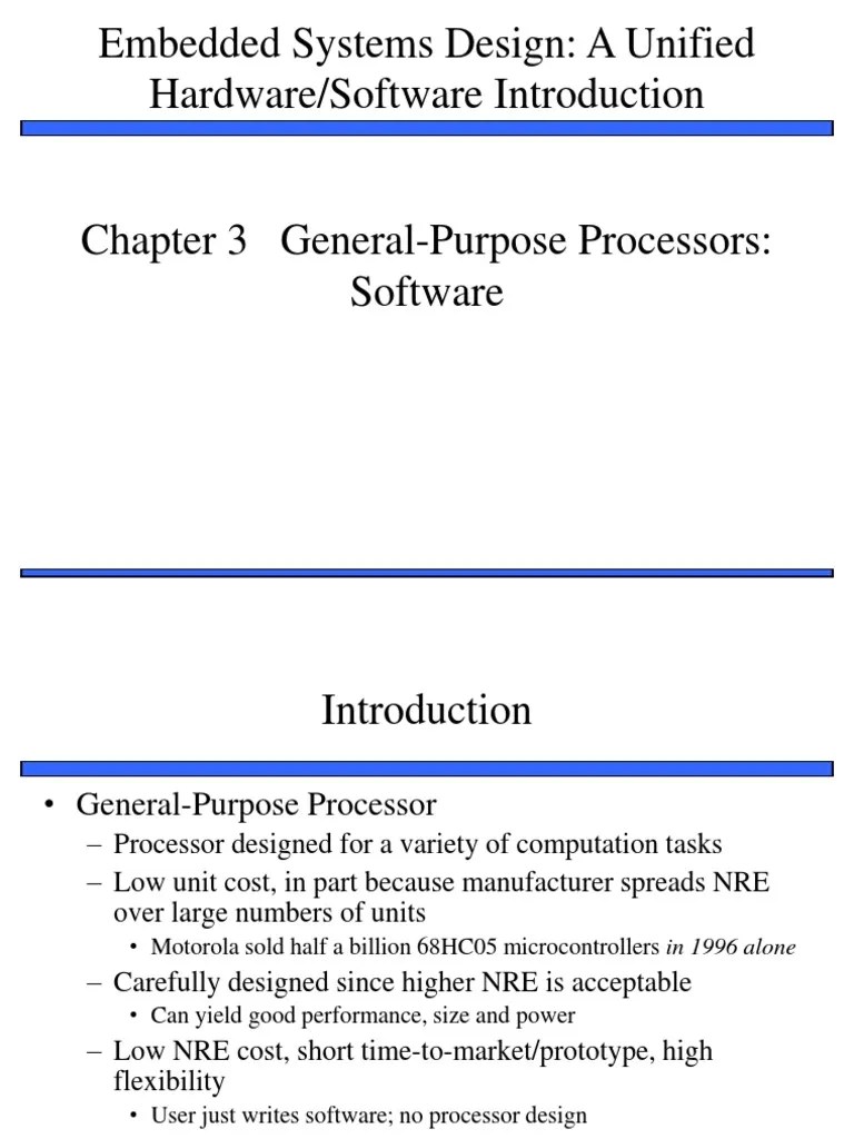 General Purpose Processors Instruction Set Central Processing Unit