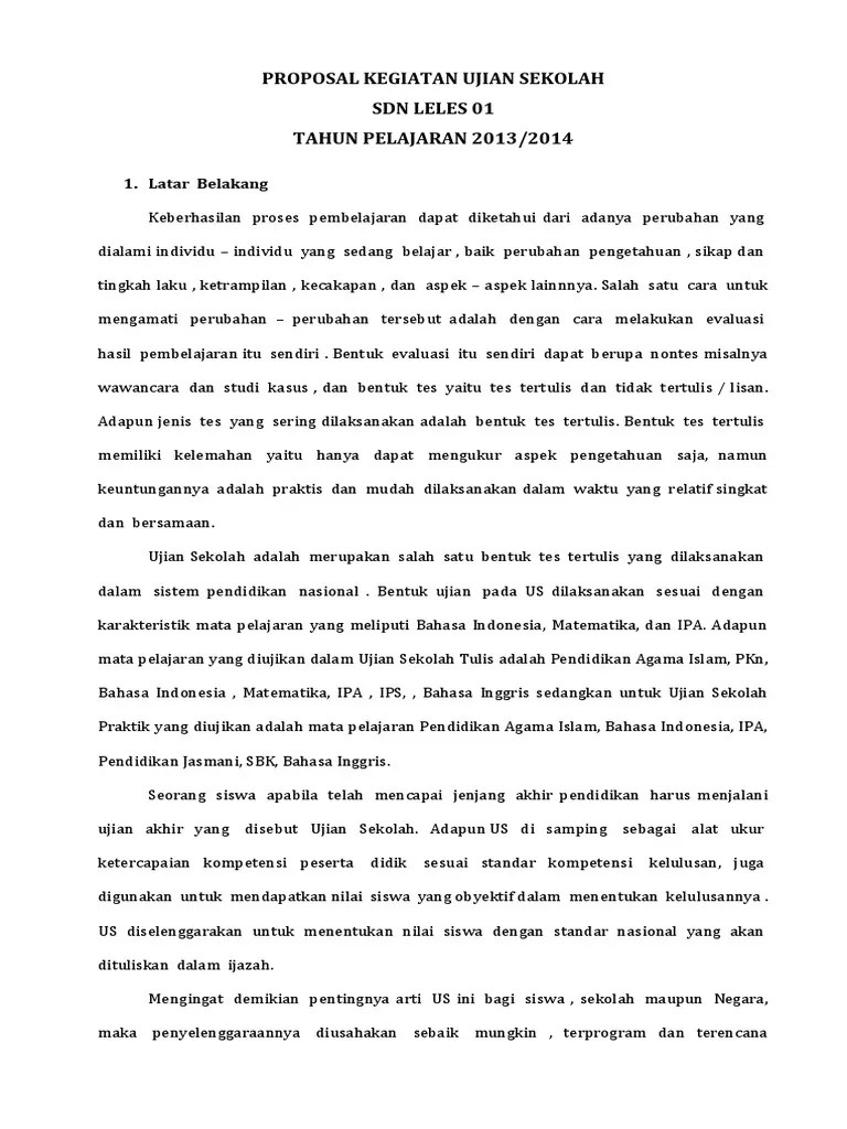 Contoh Laporan Kegiatan Ujian Sekolah Smp Kumpulan Contoh Laporan