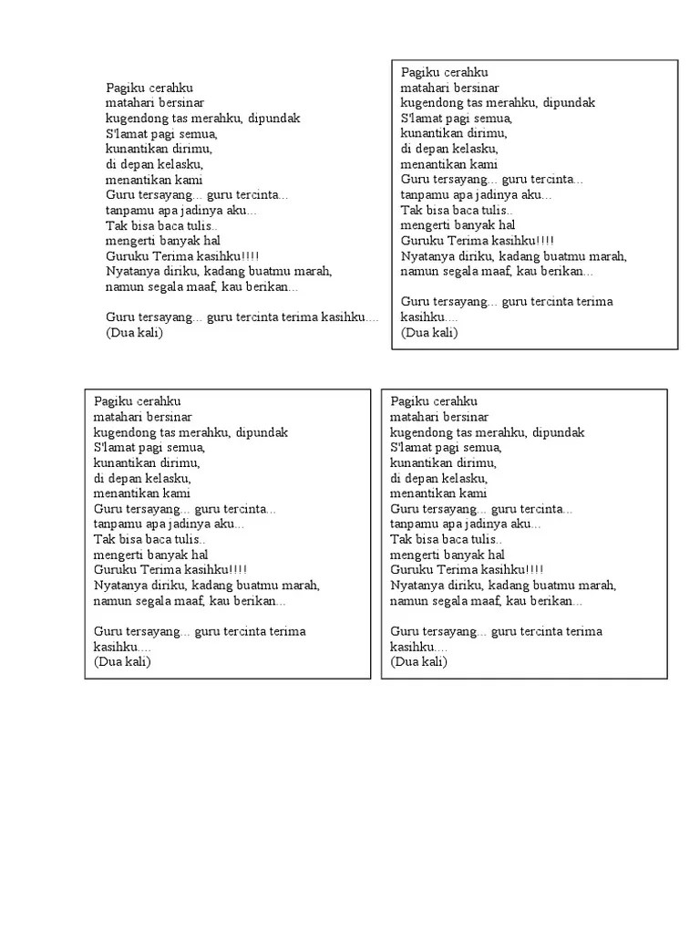 Lirik Lagu Pagiku Cerahku | PDF