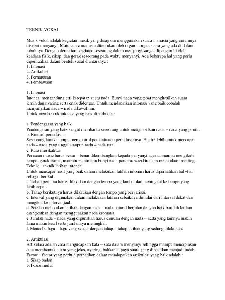 Teknik Vokal | PDF