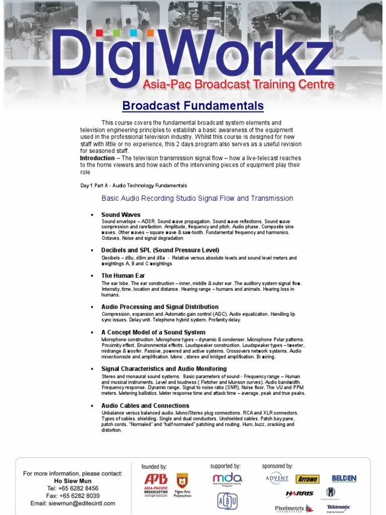 An Introduction to Broadcast Fundamentals Covering Audio and Video