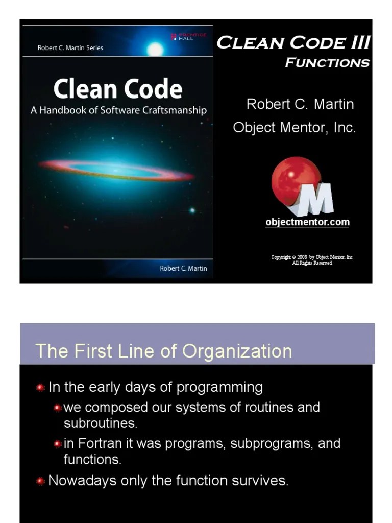 Clean Code Functions (Java) Parameter Programming