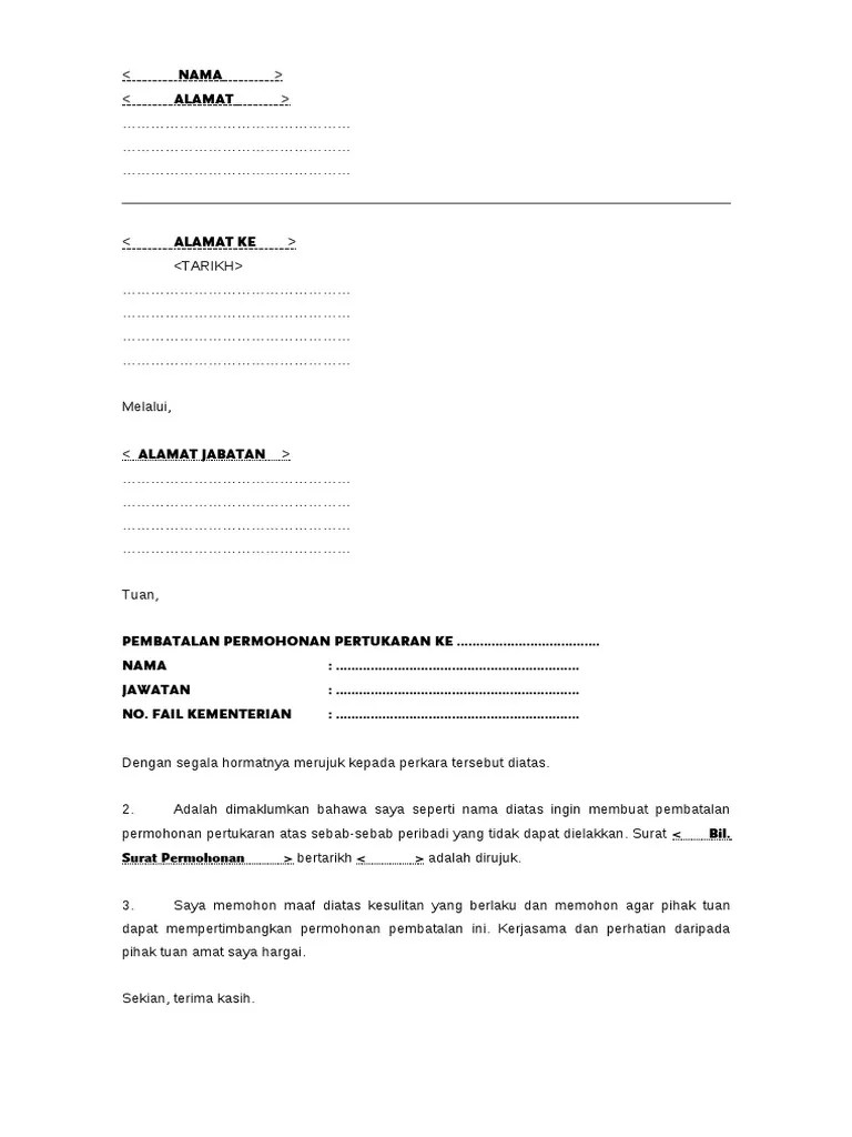 Such as png jpg animated gifs pic art logo black and white. Contoh Surat Pembatalan Pertukaran