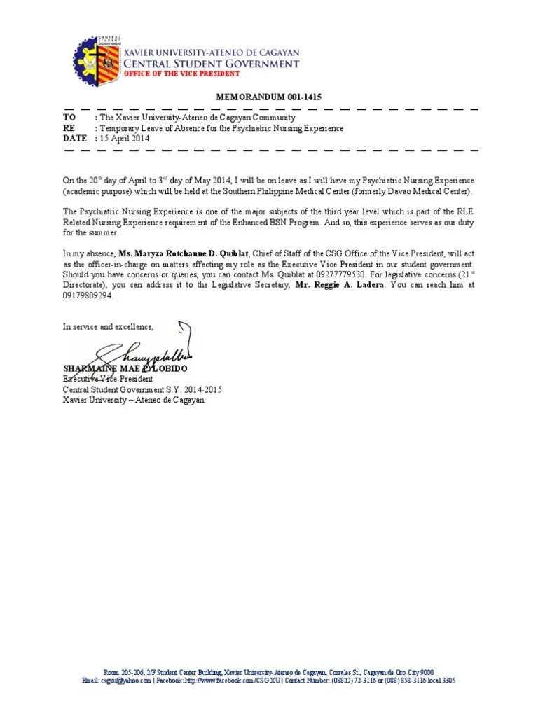 Leave of Absence Template