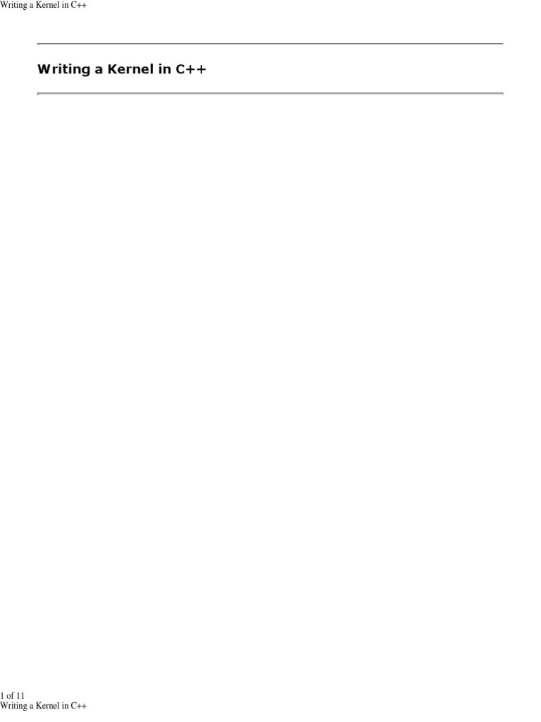 Writing A Kernel in C++ PDF Operating System Technology Areas Of