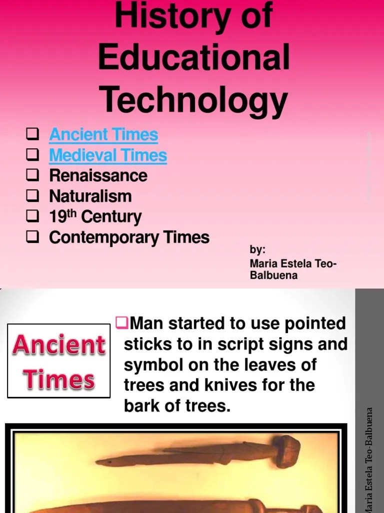 History of Educational TechnologyReview PDF University Cognition