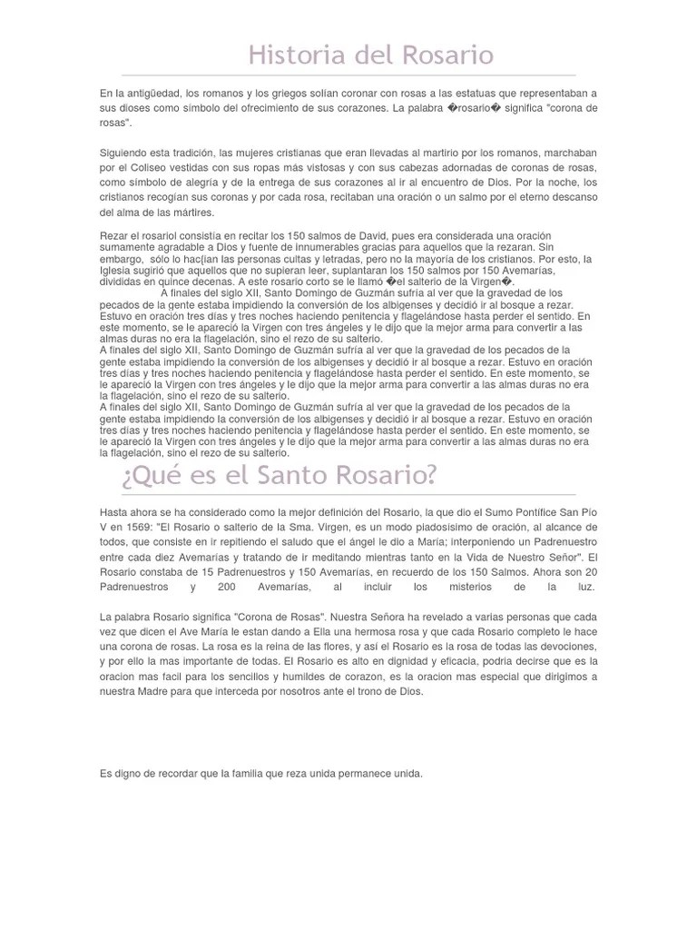 Historia Del Rosario