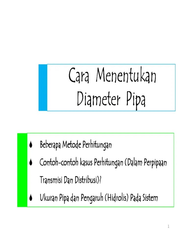 Cara Menentukan Diameter Pipa | PDF