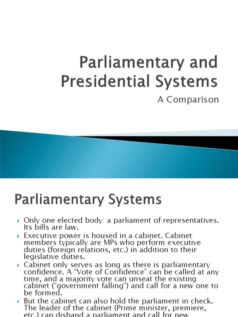 Presidential and Parliamentary Systems | Cabinet (Government