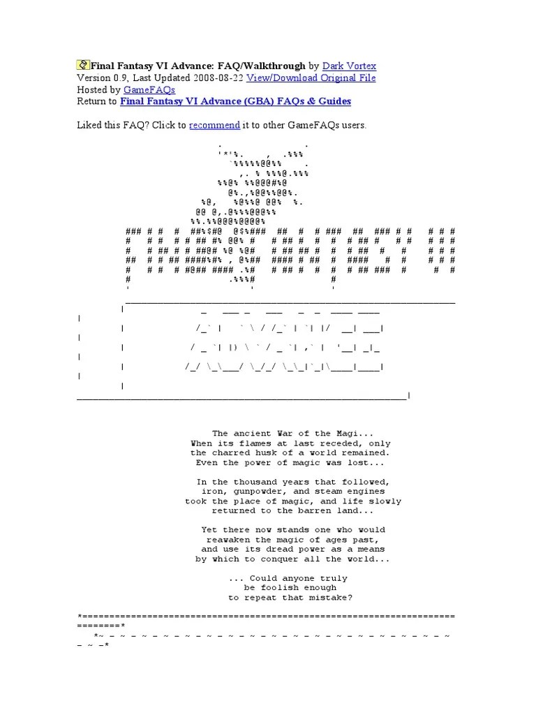 Final Fantasy VI Advance | PDF | Leisure | Business