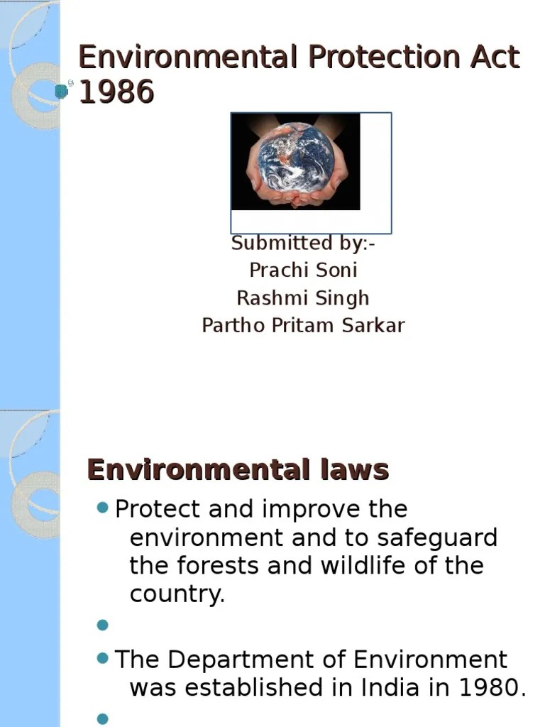 Environmental Protection Act 1986 Environmental Protection Pollution