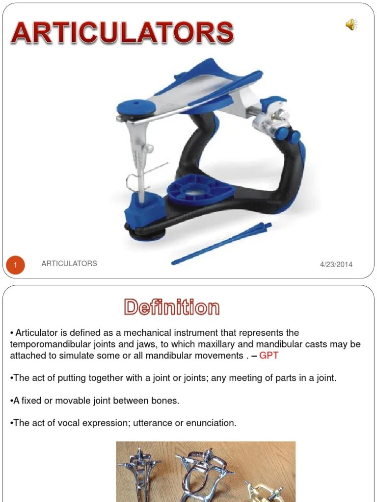Articulators used in Dentistry