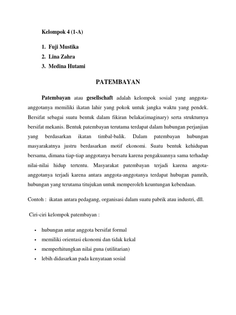 Kelompok 4 PATEMBAYAN | PDF