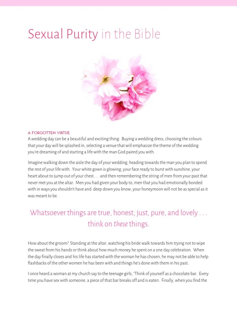 Sexual Purity in The Bible PDF Virginity Wedding