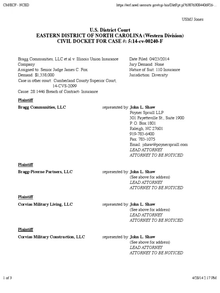 U.S. District Court Eastern District Of North Carolina (Western