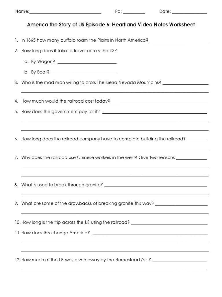 America The Story Of Us Superpower Worksheet Answers Promotiontablecovers