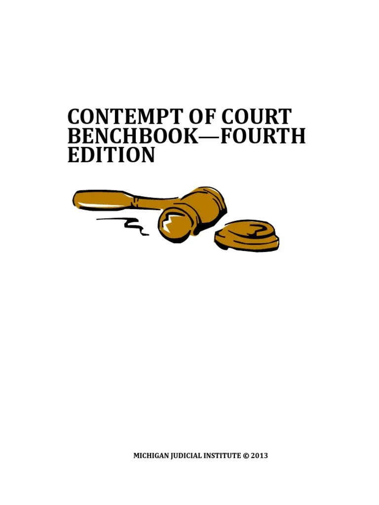 Contempt of Court Bench Book 2013 PDF Contempt Of Court Wisconsin
