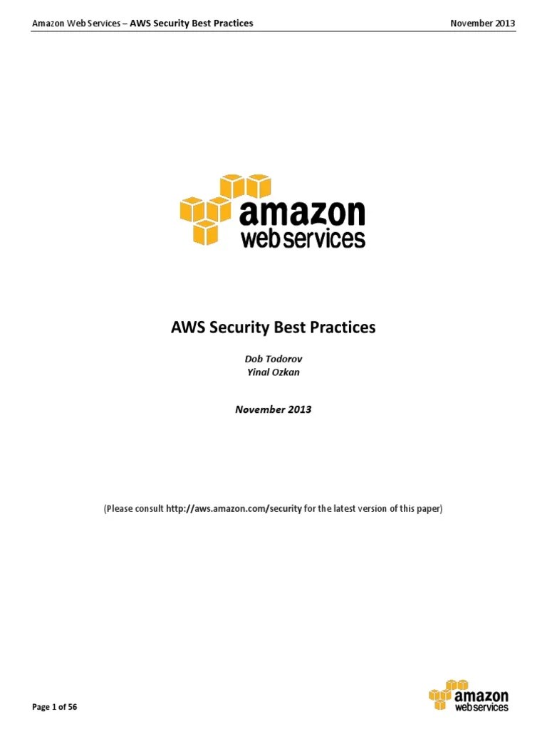 AWS Security Best Practices PDF Cloud Computing Information Security