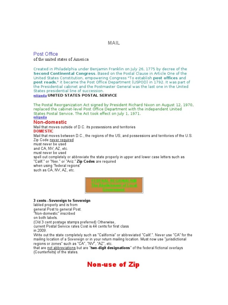 How To Do Mailing ALL MAIL PDF United States Postal Service Zip Code