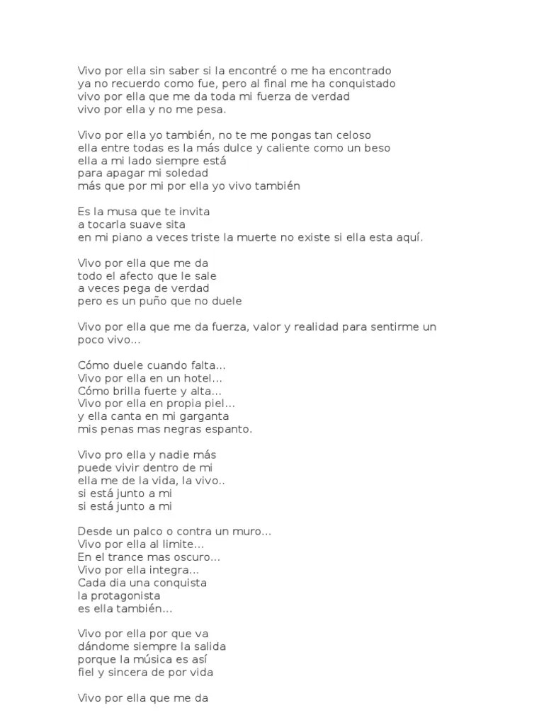 Letra De La Cancion Andrea BocelliVivo Por Ella