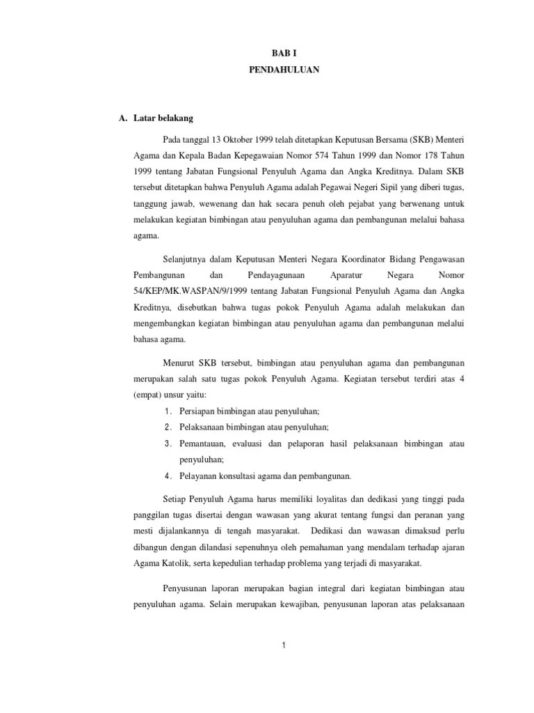 Buku Pedoman Penyusunan Laporan Penyuluh Agama Katolik PDF | PDF