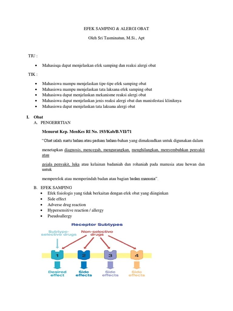 Efek Samping &amp; Alergi Obat | PDF