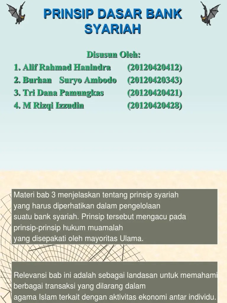 Materi Presentasi Bab 3 Prinsip dasar bank syariah.ppt