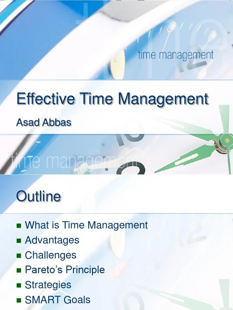 Effective Time Management PDF Time Management Professional Skills