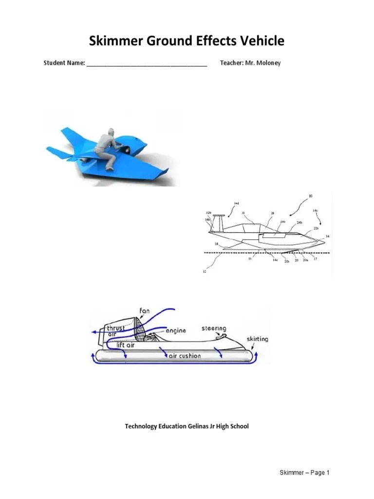 Skimmer Measurement Lab Packet PDF Drag (Physics) Lift (Force)