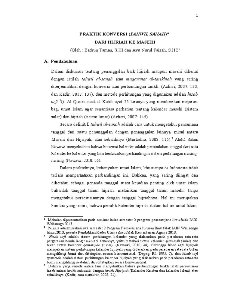 Praktik Konversi Hijriah-Masehi | PDF