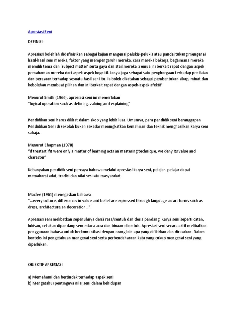 Apresiasi Seni | PDF
