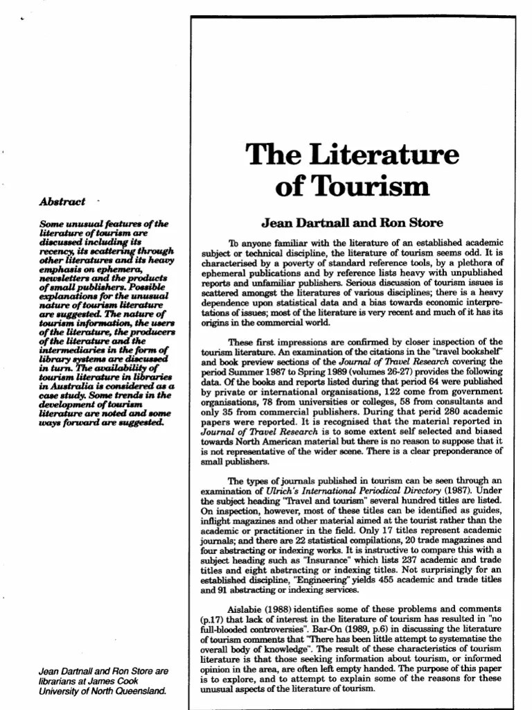 Literature of Tourism