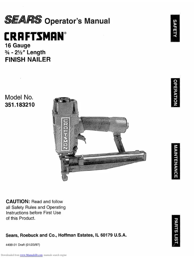 Craftsman 16 Ga Nailgun Manual Nature