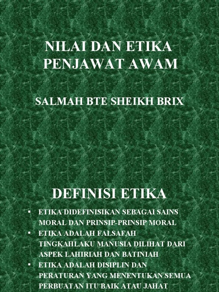 Etika Kerja Penjawat Awam