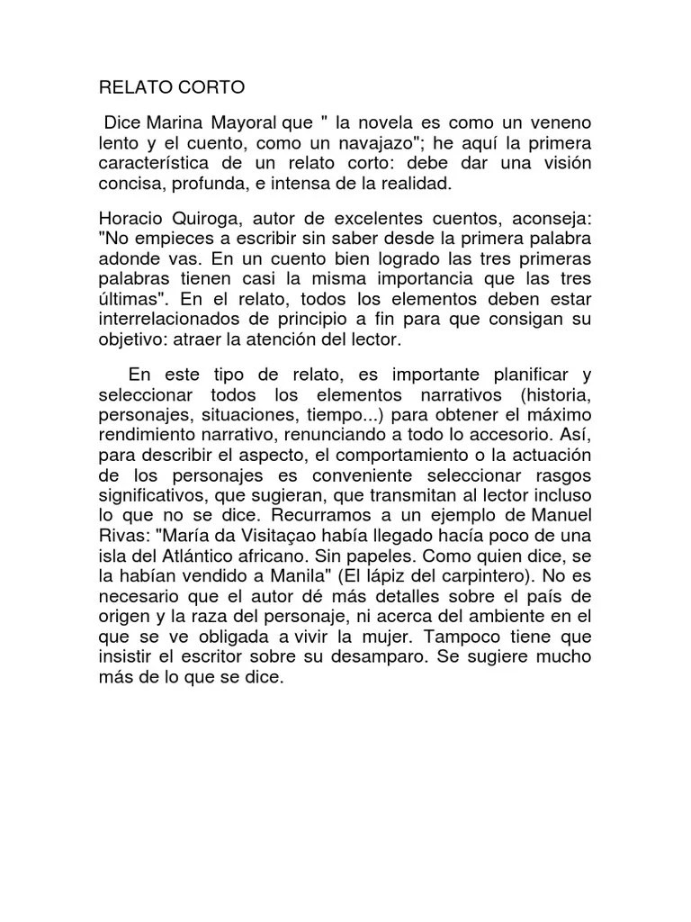 Características Del Relato Corto.doc Cuentos La metamorfosis