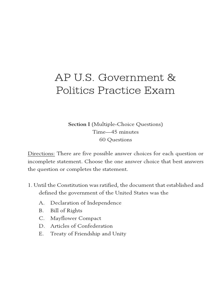 ap gov practice test United States Constitution United States House