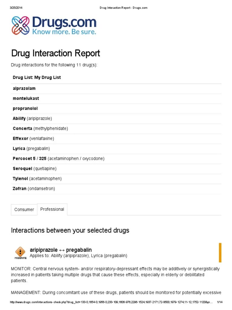 Drug Interaction Report Drugs PDF Oxycodone Antipsychotic