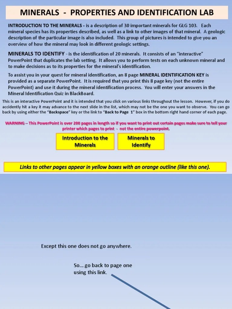 Lab 2 Mineral Lab ID Revised 17JULY2010 | PDF | Minerals | Calcite