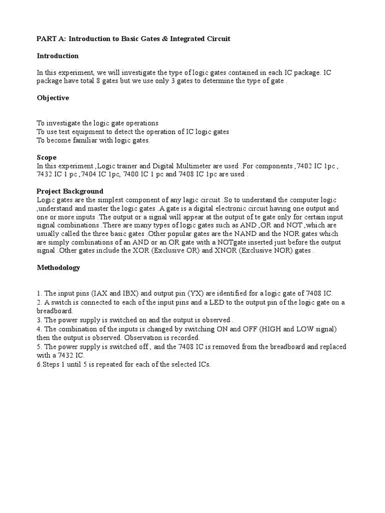 G29 Lab Report PDF Integrated Circuit Logic Gate