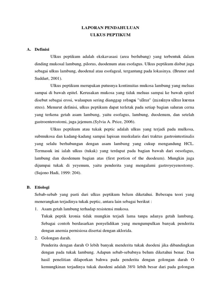 Laporan Pendahuluan Ulkus Peptikum