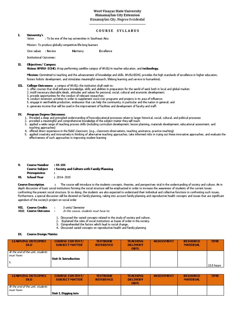 Sample Logic OBE Syllabus CHED Clopified